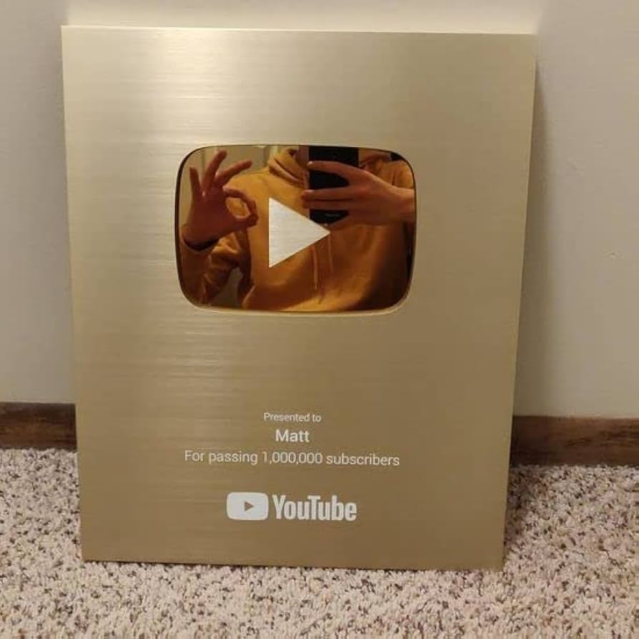 YouTube Play Button With OG Box Packaging And OG Congratulations Letter