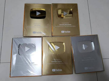 YouTube Play Button With OG Box Packaging And OG Congratulations Letter